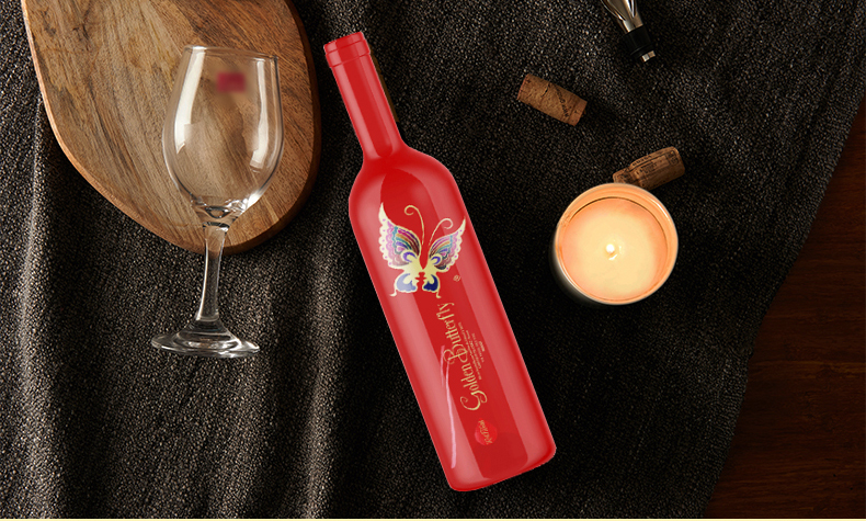 金蝴蝶红模干红750ml6瓶箱